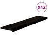 vidaXL N&aacute;&scaron;lapy na schody 12 ks hnědo-čern&eacute; 120x25x2 cm masivn&iacute; dub