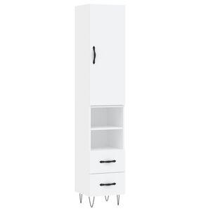 vidaXL Skř&iacute;ň highboard b&iacute;l&aacute; 34,5 x 34 x 180 cm kompozitn&iacute; dřevo