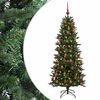 vidaXL Uměl&yacute; v&aacute;nočn&iacute; stromek s v&aacute;nočn&iacute;mi koulemi 120 cm 150 LED