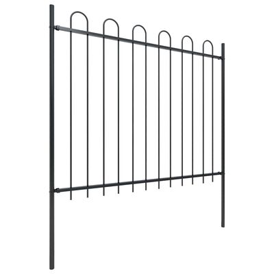 vidaXL Zahradní plot s obloučky ocelový 5,1 x 1,5 m černý