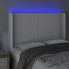vidaXL Čelo postele s LED b&iacute;l&eacute; 147 x 16 x 118/128 cm uměl&aacute; kůže