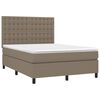 vidaXL Box spring postel s matrac&iacute; a LED taupe 140x200 cm textil
