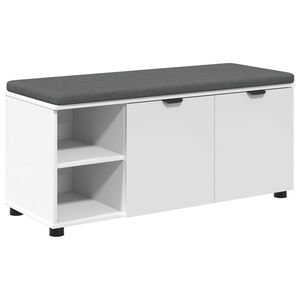 vidaXL Chodbičkov&aacute; lavice s pol&scaron;t&aacute;řem s polic&iacute; B&iacute;l&yacute; 100 x 38 x 46 cm