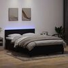 vidaXL Box spring postel s matrac&iacute; a LED čern&aacute; 140x220 cm samet