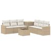 vidaXL Set pohovek 8 ks Beige a kr&eacute;mov&aacute; b&iacute;l&aacute; Poly ratan a ocel