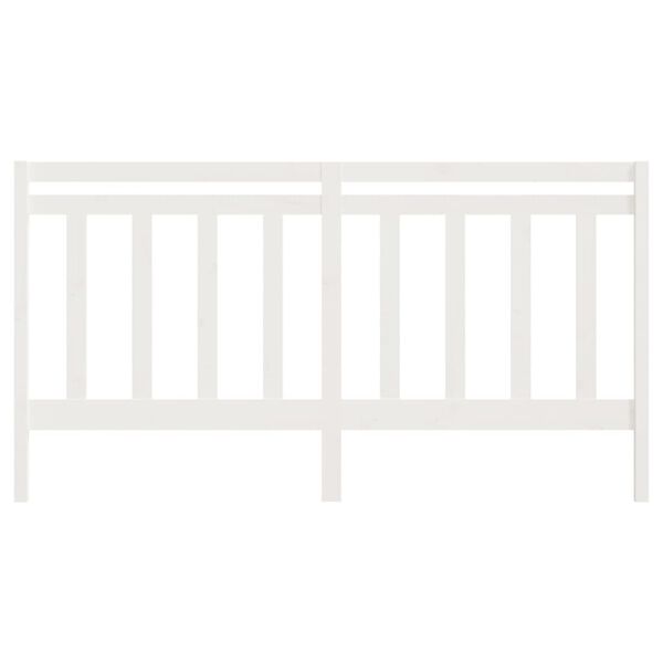 vidaXL Čelo postele bílé 206 x 4 x 100 cm masivní borovice