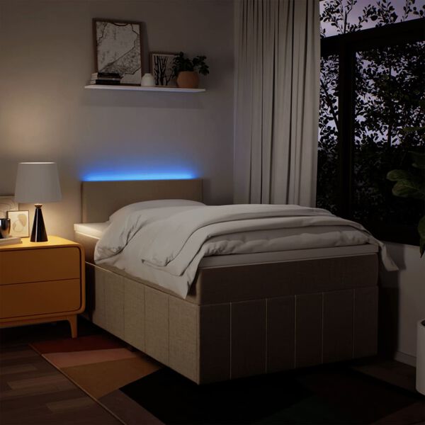 vidaXL Box spring postel s matrac&iacute; kr&eacute;mov&aacute; 120x190 cm textil