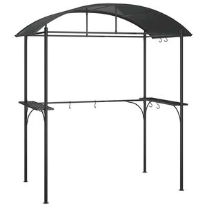 vidaXL BBQ alt&aacute;n s bočn&iacute;mi policemi antracitov&yacute; 220x115x230 cm ocel