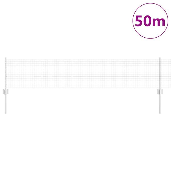 vidaXL Plot a sloupek Stř&iacute;brn&aacute; 0,4 x 50 m Ocel