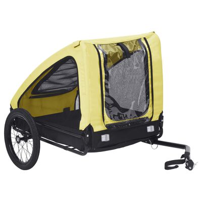 vidaXL Vozík za kolo pro psa žlutý a černý