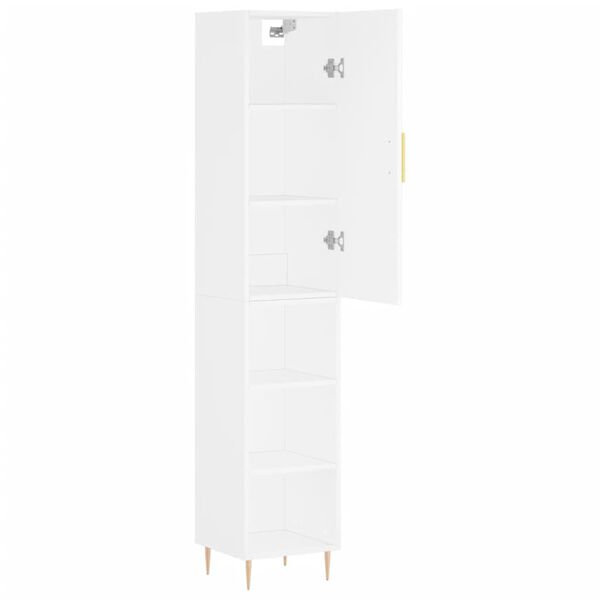 vidaXL Skř&iacute;ň highboard b&iacute;l&aacute; 34,5 x 34 x 180 cm kompozitn&iacute; dřevo