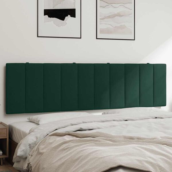 vidaXL Pol&scaron;t&aacute;ř na čelo postele Hanko tmavě zelen&yacute; 180 cm samet