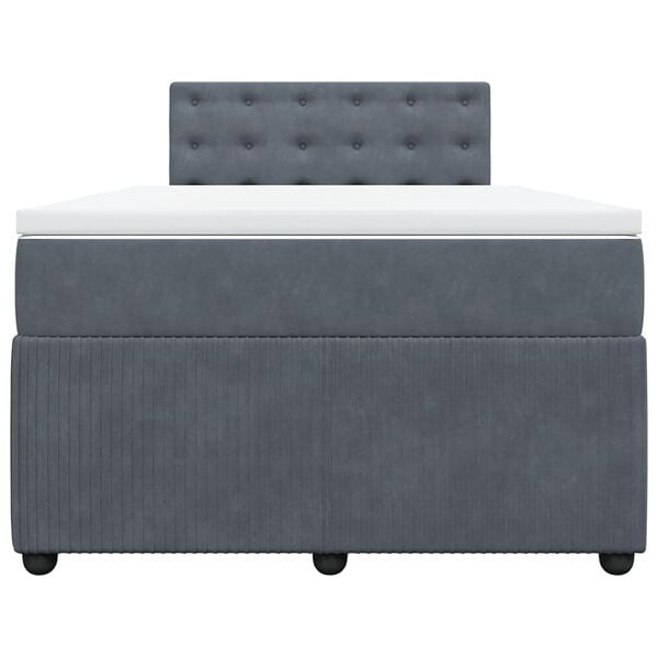 vidaXL Box spring postel s matrac&iacute; tmavě &scaron;ed&aacute; 120 x 200 cm samet