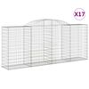 vidaXL Klenut&eacute; gabionov&eacute; ko&scaron;e 17ks 300x50x120/140cm pozinkovan&eacute; železo