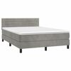 vidaXL Box spring postel s matrac&iacute; světle &scaron;ed&aacute; 140x190 cm samet