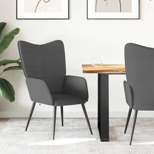 vidaXL Relaxačn&iacute; židle tmavě &scaron;ed&aacute; textil