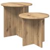vidaXL Sada odkl&aacute;dac&iacute;ch stolků 2 ks Dub artisan &Oslash; 45 x 45 cm