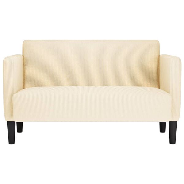 vidaXL Loveseat Sofa krémová 109 cm manšestrová tkanina