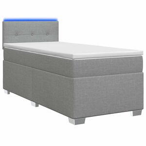 vidaXL Box spring postel s matrac&iacute; a LED Světle &scaron;ed&aacute; 90 x 190 cm