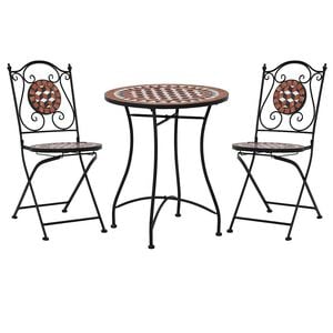 vidaXL 3d&iacute;ln&yacute; mozaikov&yacute; bistro set keramick&yacute; terakotov&yacute;