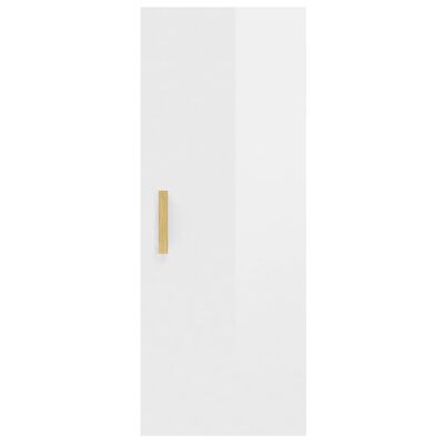 vidaXL Nástěnná skříňka lesklá bílá 34,5 x 34 x 90 cm kompozitní dřevo