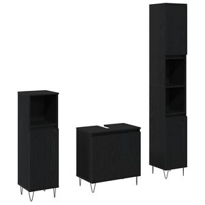 vidaXL Sada koupelnov&eacute;ho n&aacute;bytku 3 pcs Čern&yacute; dub 30 x 30 x 190 cm