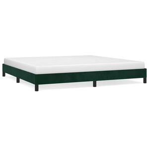 vidaXL R&aacute;m postele bez matrace tmavě zelen&aacute; 200 x 200 cm samet