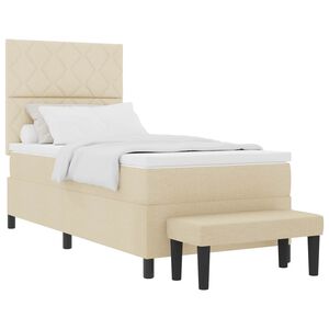 vidaXL Postel s boxspringem s čelo Kr&eacute;mov&aacute; 100 x 200 cm textil
