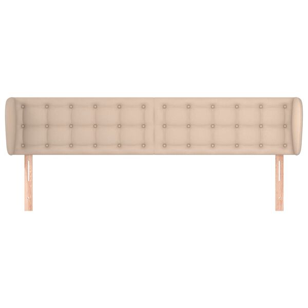 vidaXL Čelo postele typu u&scaron;&aacute;k cappuccino 203x23x78/88 cm uměl&aacute; kůže
