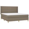 vidaXL Box spring postel s matrac&iacute; a LED taupe 160x200 cm textil