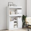 vidaXL Skř&iacute;ň highboard b&iacute;l&aacute; 92 x 33 x 140 cm kompozitn&iacute; dřevo