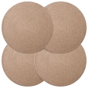 vidaXL Jutov&eacute; ubrusky 4 pcs Př&iacute;rodn&iacute; &Oslash; 30 cm 100% juta Tossa