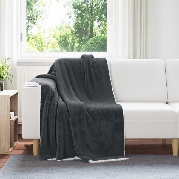 vidaXL Plažov&aacute; deka Tmavě &scaron;ed&aacute; 130 x 150 cm Fleece