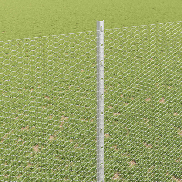 vidaXL Plot s sloupkem Stř&iacute;brn&aacute; 1,5 x 10 m Ocel