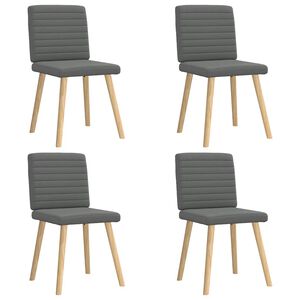 vidaXL J&iacute;deln&iacute; židle 4 ks tmavě &scaron;ed&eacute; textil