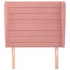 vidaXL Čelo postele typu u&scaron;&aacute;k růžov&eacute; 83 x 23 x 118/128 cm samet