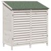 vidaXL Zahradn&iacute; shed B&iacute;l&aacute; 106 x 56 x 113,5 cm Masivn&iacute; jedlov&eacute; dřevo