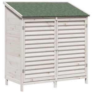 vidaXL Zahradn&iacute; shed B&iacute;l&aacute; 106 x 56 x 113,5 cm Masivn&iacute; jedlov&eacute; dřevo