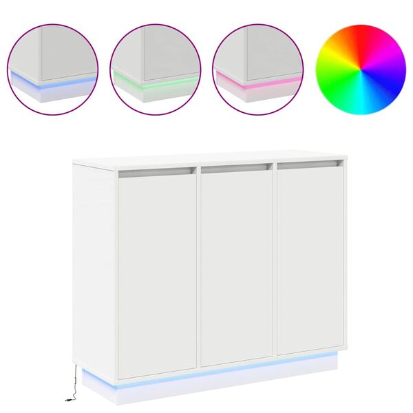 vidaXL LED komoda s policí Bílá 90 x 32 x 75 cm kompozitní dřevo