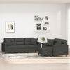 vidaXL 3dílná sedací souprava s polštáři tmavě šedá mikrovlákno