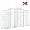 vidaXL Klenut&eacute; gabionov&eacute; ko&scaron;e 9 ks 200x30x100/120cm pozinkovan&eacute; železo