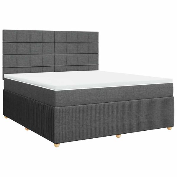 vidaXL Box spring postel s matrac&iacute; tmavě &scaron;ed&aacute; 180x200 cm textil