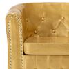 vidaXL Klubov&eacute; křeslo s podnožkou leskl&eacute; zlat&eacute; uměl&aacute; kůže