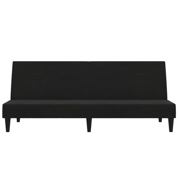 vidaXL 2m&iacute;stn&aacute; rozkl&aacute;dac&iacute; pohovka čern&aacute; tkanina z mikrovl&aacute;kna