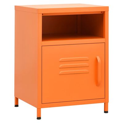 vidaXL Noční stolek oranžový 35 x 35 x 51 cm ocel