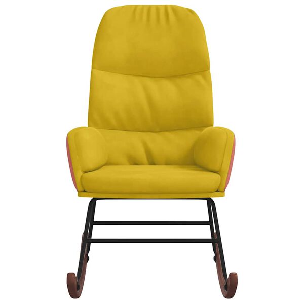 vidaXL Houpací křeslo žluté samet