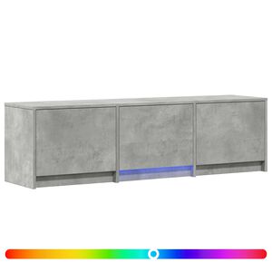 vidaXL TV skř&iacute;ň s LED Betonově &Scaron;ed&aacute; 140 x 34 x 40 cm Dřevěn&yacute; materi&aacute;l