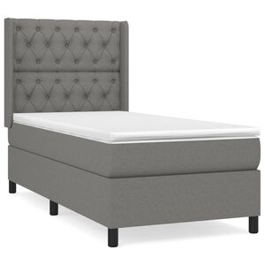 vidaXL Box spring postel s matrac&iacute; tmavě &scaron;ed&aacute; 80 x 200 cm textil