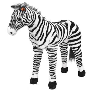 vidaXL Stoj&iacute;c&iacute; ply&scaron;ov&aacute; hračka zebra čern&aacute; a b&iacute;l&aacute; XXL