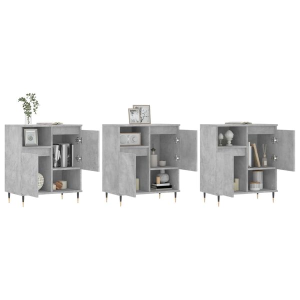 vidaXL Př&iacute;born&iacute;ky 3 ks betonově &scaron;ed&eacute; kompozitn&iacute; dřevo